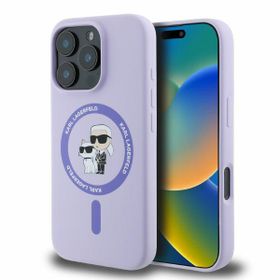 Karl Lagerfeld KLHMP16XSCMKCRHU iPhone 16 Pro Max 6.9" fioletowy/purple hardcase Silicone Karl&Choupette Ring MagSafe
