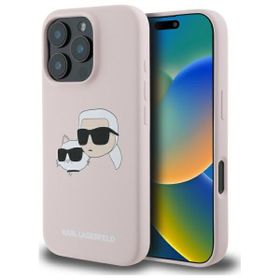 Karl Lagerfeld KLHMP16LSKCHPPLP iPhone16 Pro 6.3" różowy/pink hardcase Silicone Double Heads Print MagSafe