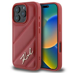 Karl Lagerfeld KLHCP16LPQDSMGR iPhone16 Pro 6.3" czerwony/red hardcase Quilted Signature