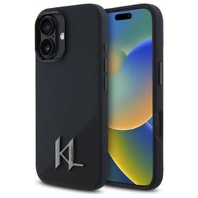 Karl Lagerfeld KLHMP16SSCMKMPCK iPhone   16 6.1" czarny/black hardcase Silicone Shadow Metal Initial MagSafe