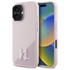 Karl Lagerfeld KLHMP16SSCMKMPCP iPhone   16 6.1" różowy/pink hardcase Silicone Shadow Metal Initial MagSafe