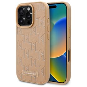Karl Lagerfeld KLHMP16LPKHPORPE iPhone 16 Pro 6.3" hardcase beżowy/beige Leather Monogram Metal Logo MagSafe