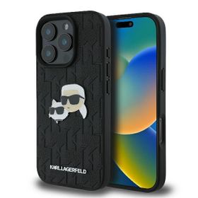 Karl Lagerfeld KLHCP16XPGKLKCPK iPhone16 Pro Max 6.9" czarny/black hardcase Monogram Karl&Chaoupette Head Pin