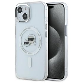 Karl Lagerfeld KLHMP14SHLSKCH iPhone 14  6.1" biały/white hardcase IML Metal Karl&Choupette Head MagSafe