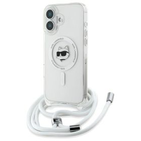 Karl Lagerfeld KLHMP16SHCCHNT iPhone 16  6.1" hardcase transparent IML Choupette Head & Cord Magsafe