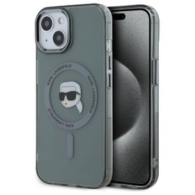 Karl Lagerfeld KLHMP15SHLSKIK iPhone 15  6.1" czarny/black hardcase IML Metal Karl Head MagSafe