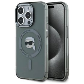 Karl Lagerfeld KLHMP15XHLSKIK iPhone 15  Pro Max 6.7" czarny/black hardcase IML Metal Karl Head MagSafe
