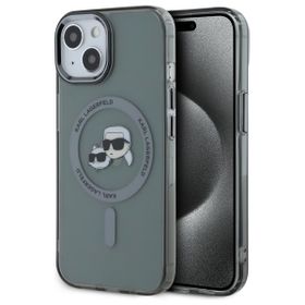 Karl Lagerfeld KLHMP15SHLSKCK iPhone 15  6.1" czarny/black hardcase IML Metal Karl&Choupette Head MagSafe