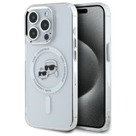 Karl Lagerfeld KLHMP15XHLSKCH iPhone 15  Pro Max 6.7" biały/white hardcase IML Metal Karl&Choupette Head MagSafe