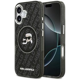 Etui Karl Lagerfeld IML Glitter Karl &   Choupette Heads Logo MagSafe do iPhone 17 czarny
