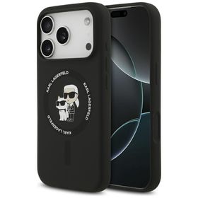 Etui Karl Lagerfeld Silicone             Karl&Choupette Ring MagSafe do iPhone 17 Pro czarny