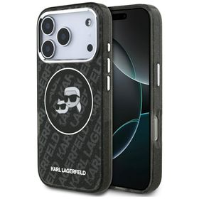 Etui Karl Lagerfeld IML Glitter Karl &   Choupette Heads Logo MagSafe do iPhone 17 Pro czarny