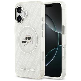 Etui Karl Lagerfeld IML Glitter Karl &   Choupette Heads Logo MagSafe do iPhone 17 szary