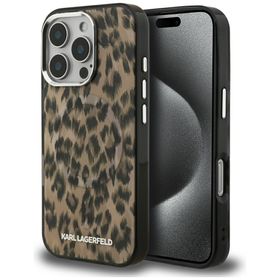 Etui Karl Lagerfeld IML Leopard Pattern  MagSafe do iPhone 16 Pro Max brązowy