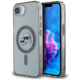 Etui Karl Lagerfeld IML Metal Karl &     Choupette Heads MagSafe do iPhone 16e / 17e czarny