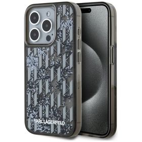 Etui Karl Lagerfeld Liquide Glitter      Monogram Gradient do iPhone 15 Pro czarny
