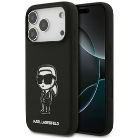 Etui Karl Lagerfeld Silicone Karl Sketch & Logo MagSafe do iPhone 17 Pro czarny