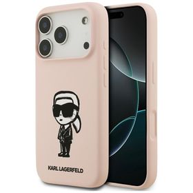 Etui Karl Lagerfeld Silicone Karl Sketch & Logo MagSafe do iPhone 17 Pro różowy