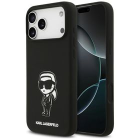 Etui Karl Lagerfeld Silicone Karl Sketch & Logo MagSafe do iPhone 17 Pro Max czarny