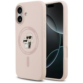 Etui Karl Lagerfeld Silicone             Karl&Choupette Ring MagSafe do iPhone 17 różowy