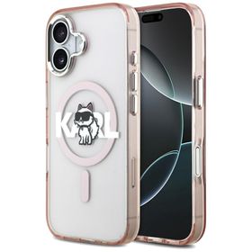 Etui Karl Lagerfeld IML Choupette Sketch Logo MagSafe do iPhone 17 różowy
