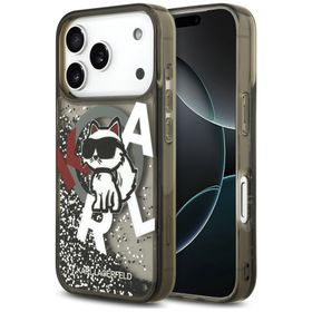 Etui Karl Lagerfeld Liquid Glitter       Choupette Logo MagSafe do iPhone 17 Pro Max czarny