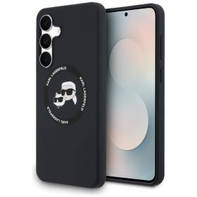 Etui Karl Lagerfeld Silicone Karl&Choupette Heads MagSafe do Samsung Galaxy S25 FE czarny