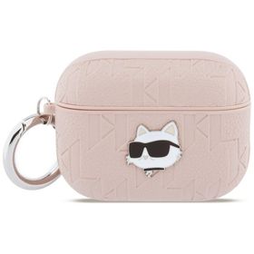 Etui Karl Lagerfeld Monogram Choupette Head do AirPods Pro 3 różowy