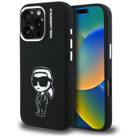 Etui Karl Lagerfeld Silicone Karl Sketch MagSafe do iPhone 16 Pro Max czarny
