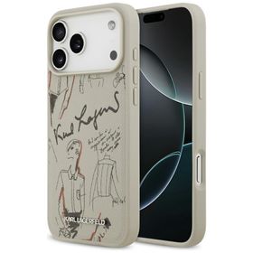 Etui Karl Lagerfeld Grained Pattern &    Logo MagSafe do iPhone 17 Pro Max szary