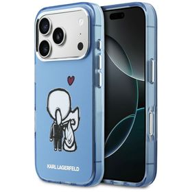Etui Karl Lagerfeld Karl & Choupette     Back MagSafe do iPhone 17 Pro Max niebieski