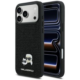 Etui Karl Lagerfeld Rhinestones          Karl&Choupette Pin do iPhone 17 Pro Max czarny