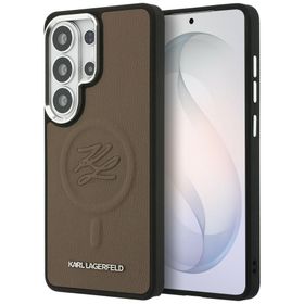 Etui Karl Lagerfeld Embossed Ring Initials MagSafe do Samsung Galaxy S26 Ultra brązowy