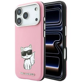 Etui Karl Lagerfeld Smooth Choupette Sketch MagSafe do iPhone 18 Pro / 17 Pro różowy