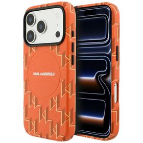 Etui Karl Lagerfeld Monogram logo        MagSafe do iPhone 17 Pro pomarańczowy