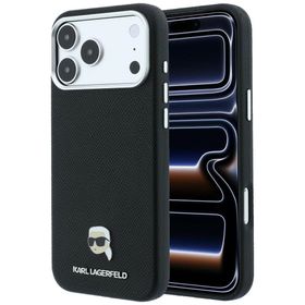 Etui Karl Lagerfeld Grained Karl Head Metal MagSafe do iPhone 18 Pro Max / 17 Pro Max czarny
