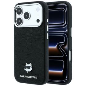 Etui Karl Lagerfeld Grained Choupette Head Metal MagSafe do iPhone 18 Pro / 17 Pro czarny