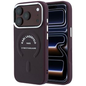 Etui Karl Lagerfeld Embossed Open Ring RSG Logo MagSafe do iPhone 18 Pro Max / 17 Pro Max burgundowy