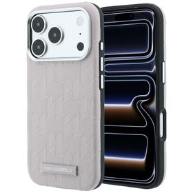 Etui Karl Lagerfeld Grained Mono Resin Logo MagSafe do iPhone 18 Pro / 17 Pro różowy