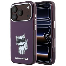 Etui Karl Lagerfeld IML Choupette Body Sketch Print MagSafe do iPhone 18 Pro / 17 Pro burgundowy