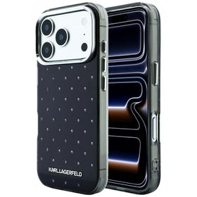 Etui Karl Lagerfeld IML Rhinestones Allover and Electroplated Logo do iPhone 18 Pro Max / 17 Pro Max czarny