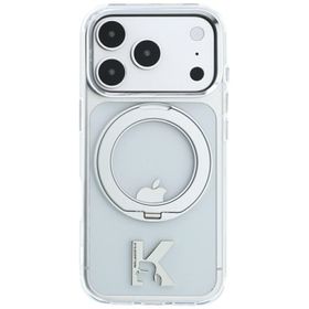 Etui Karl Lagerfeld IML Ring Stand 360 Kameo Metal MagSafe do iPhone 18 Pro Max / 17 Pro Max przezroczysty