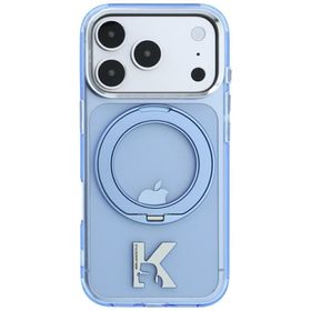 Etui Karl Lagerfeld IML Ring Stand 360 Kameo Metal MagSafe do iPhone 18 Pro Max / 17 Pro Max niebieski
