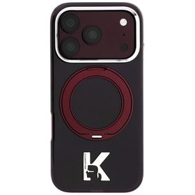 Etui Karl Lagerfeld IML Ring Stand 360 Kameo Metal MagSafe do iPhone 18 Pro Max / 17 Pro Max burgundowy