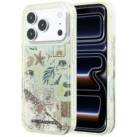 Etui Karl Lagerfeld Liquid Glitter Beach & Sand do iPhone 18 Pro / 17 Pro beżowy
