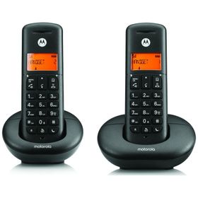 Telefon stacjonarny bezprzewodowy zestaw 2 szt. Motorola E202 czarny