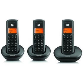 Telefon stacjonarny bezprzewodowy zestaw 3 szt. Motorola E203 czarny