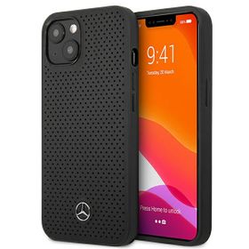 Mercedes MEHCP13MDELBK iPhone 13 / 14 / 15 6.1" czarny/black hardcase Leather Perforated