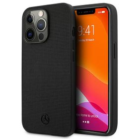 Mercedes MEHCP13LMBLBK iPhone 13 Pro /13 6,1" czarny/black hardcase Leather Meshed Metal Logo