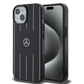 Mercedes MEHMP15S23HRSK iPhone 15 / 14 / 13 6.1" czarny/black hardcase Double Layer Crossed Lines MagSafe